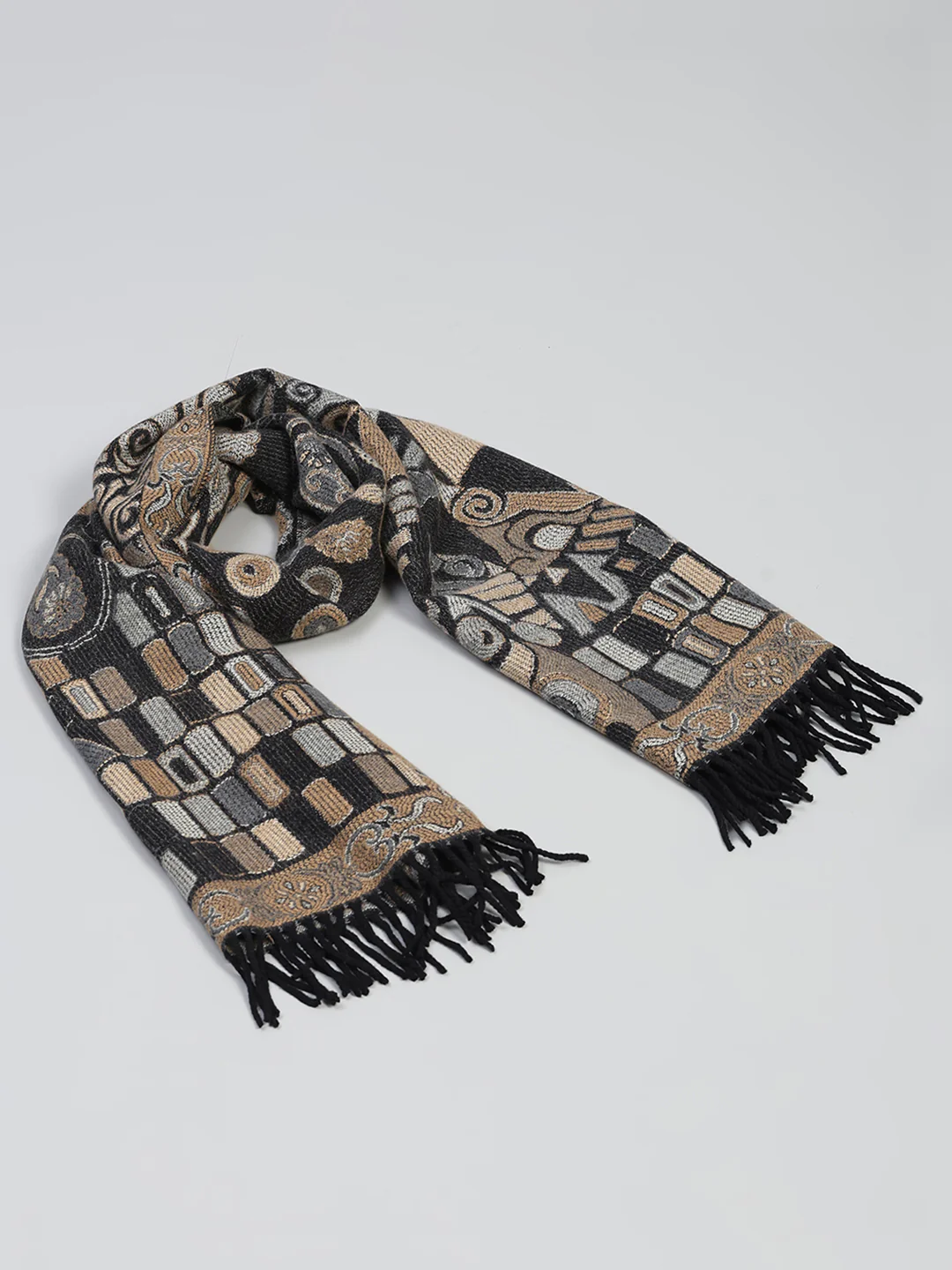 Women Multicolor Self Design Wool Stole - Image 6