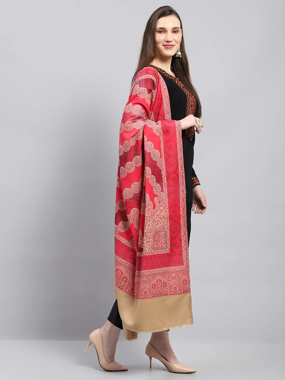 Women Multicolor Solid Shawl - Image 4