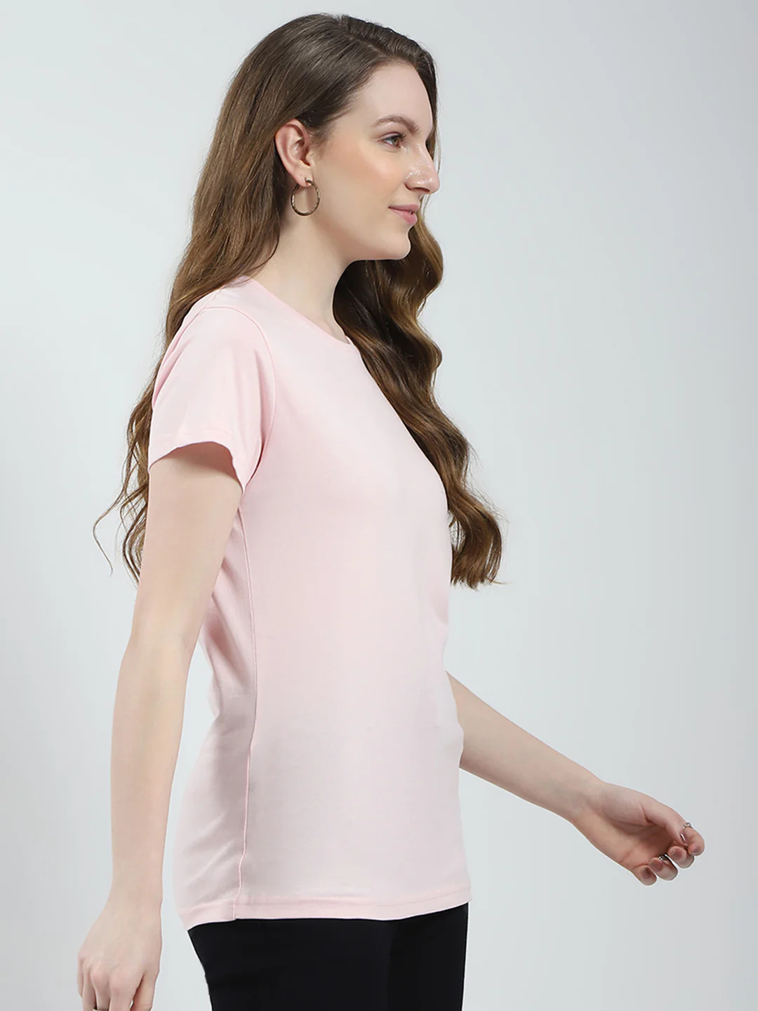 Women Mustard & Peach Solid Round Neck Half Sleeve Top 2Pc Set - Image 9