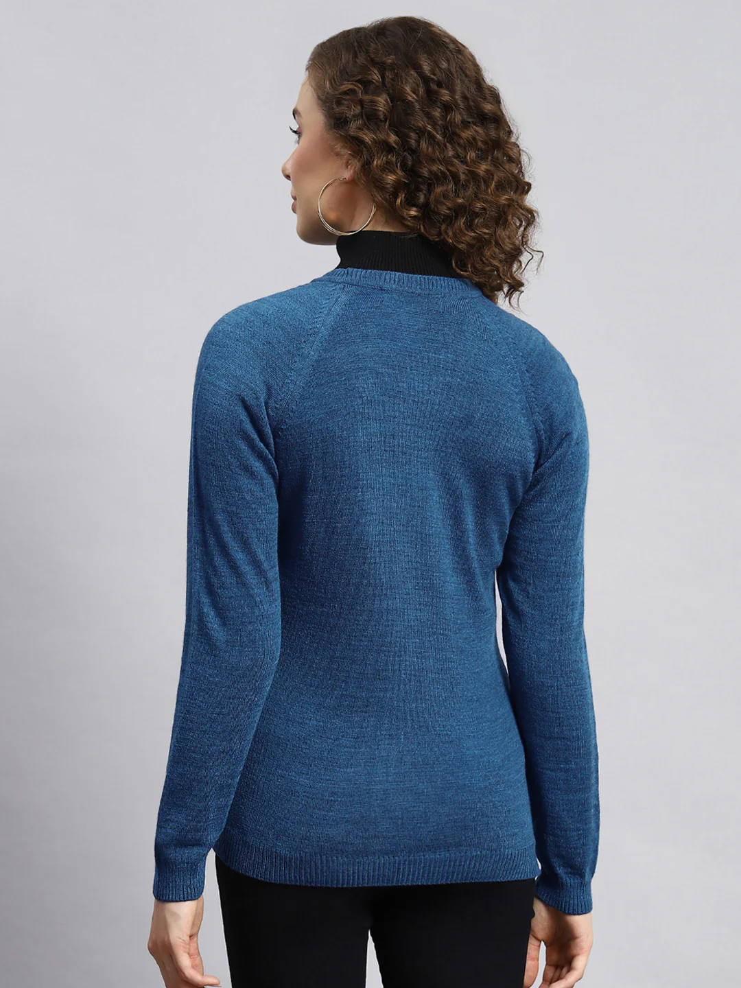 Women Navy Blue Solid Cardigan - Image 5