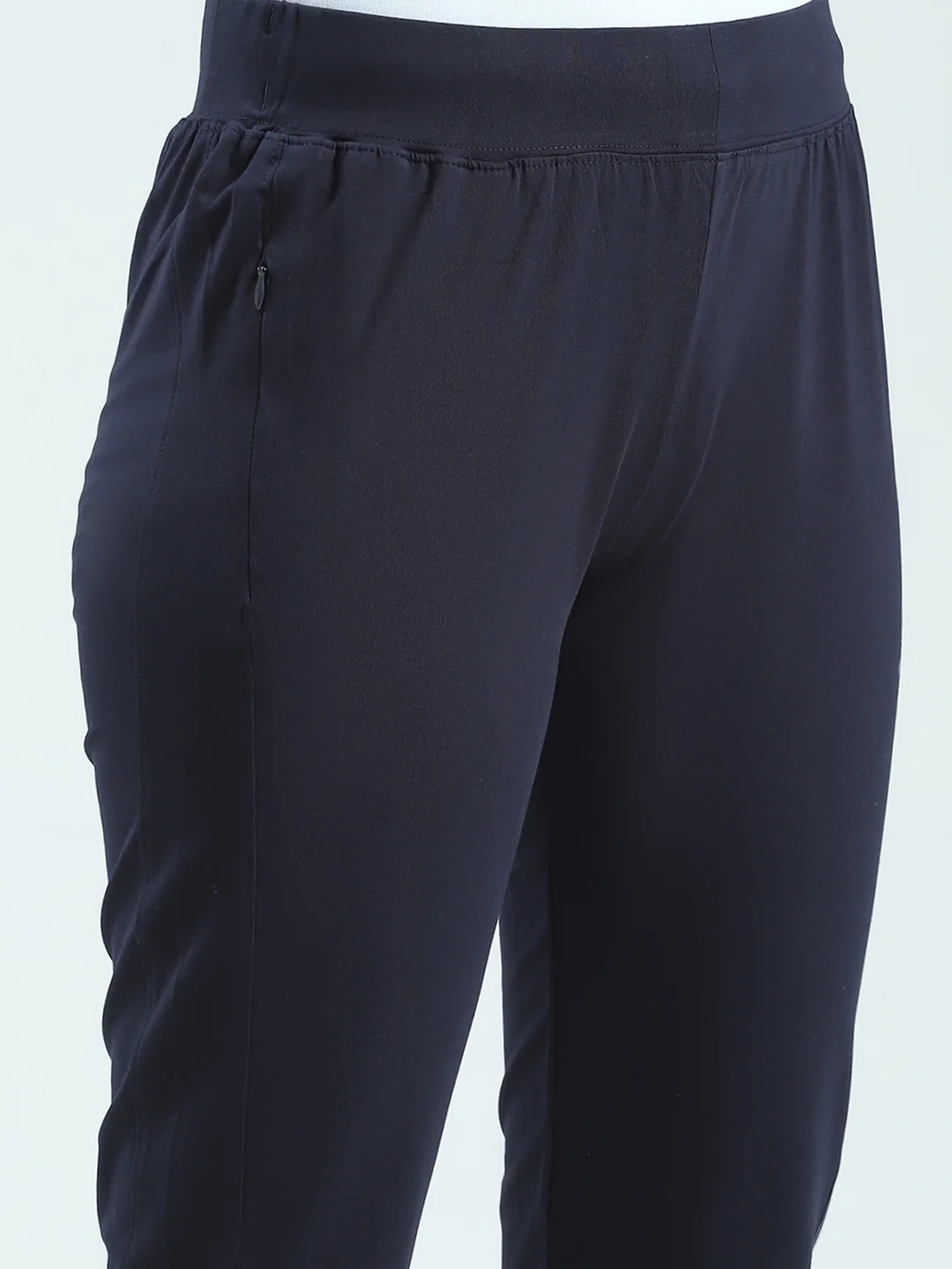 Women Navy Blue Solid Regular Fit Capri - Image 6