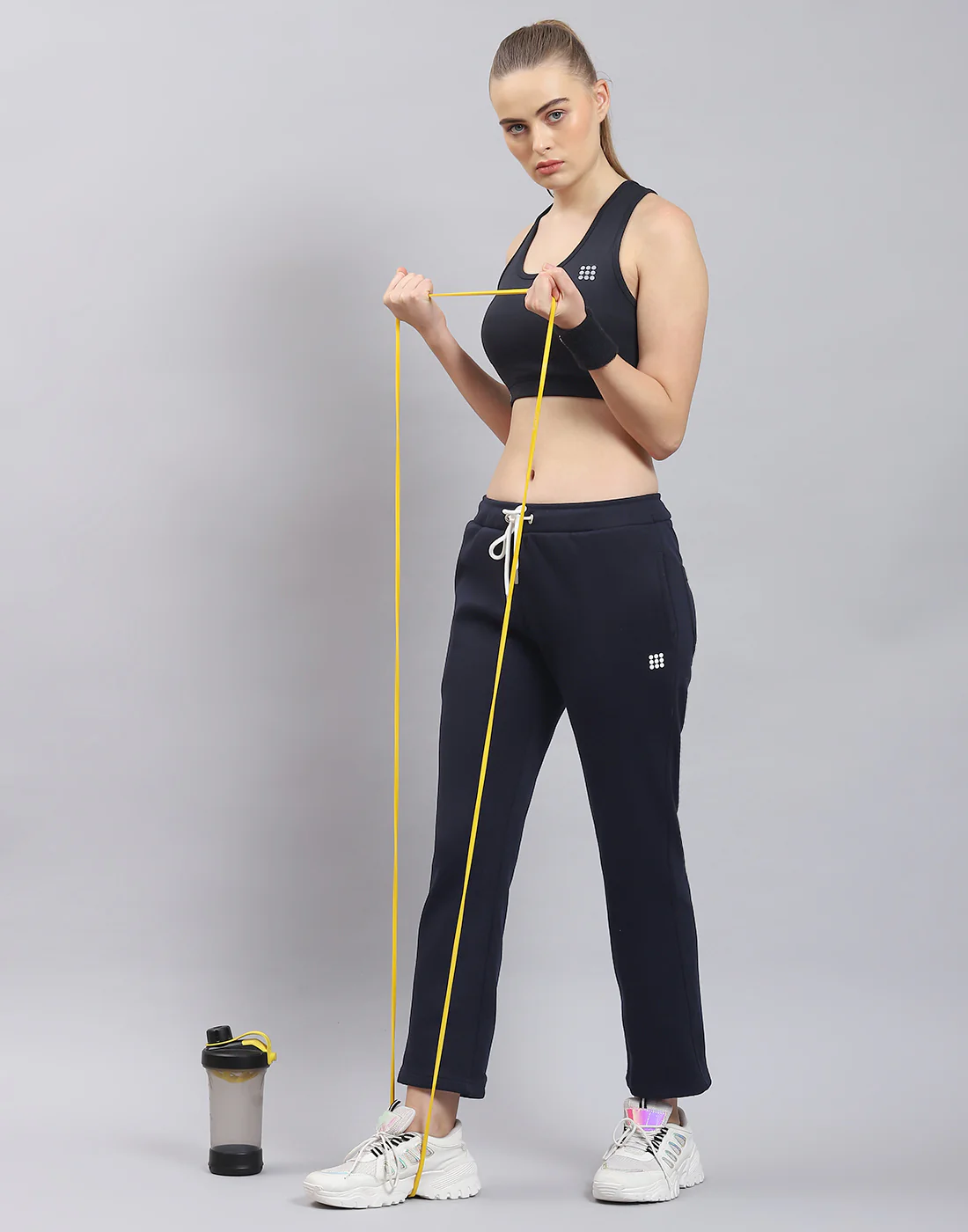 Rock.it Women Navy Blue Solid Regular Fit Winter Lower - Image 3