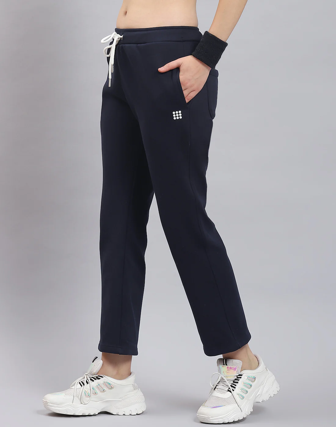Rock.it Women Navy Blue Solid Regular Fit Winter Lower - Image 4