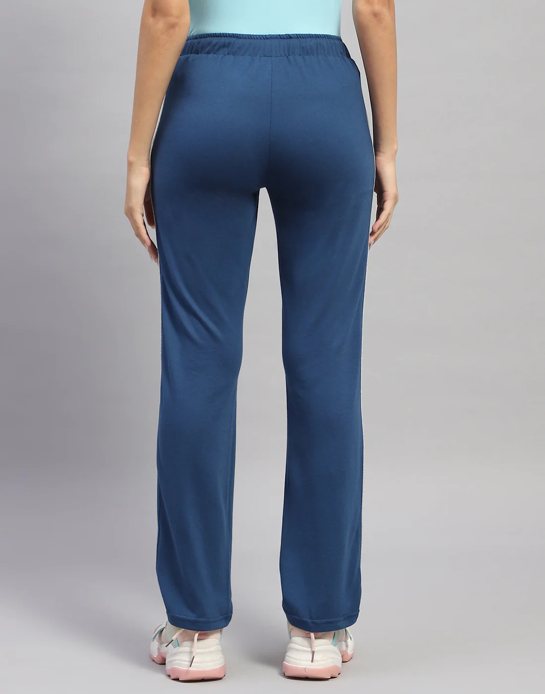 Women Navy Blue Solid Regular Fit Lower - Image 5