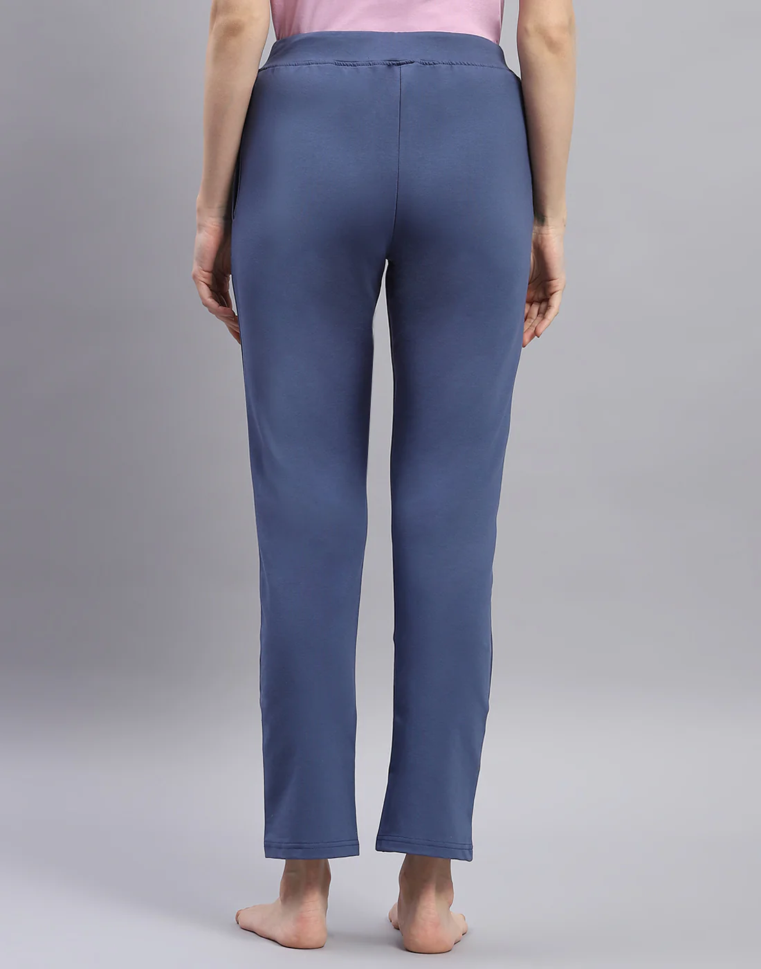 Women Navy Blue Solid Regular Fit Lower - Image 5