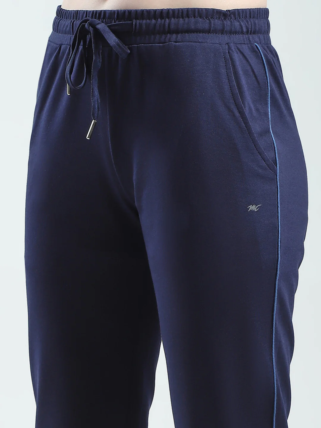 Women Navy Blue Solid Regular Fit Lower - Image 6
