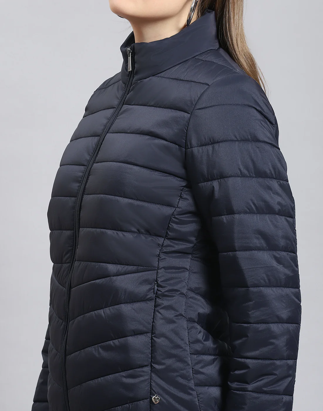Pack it, style it, slay it, Women Navy Blue Packable Full Sleeve Jacket - Image 7