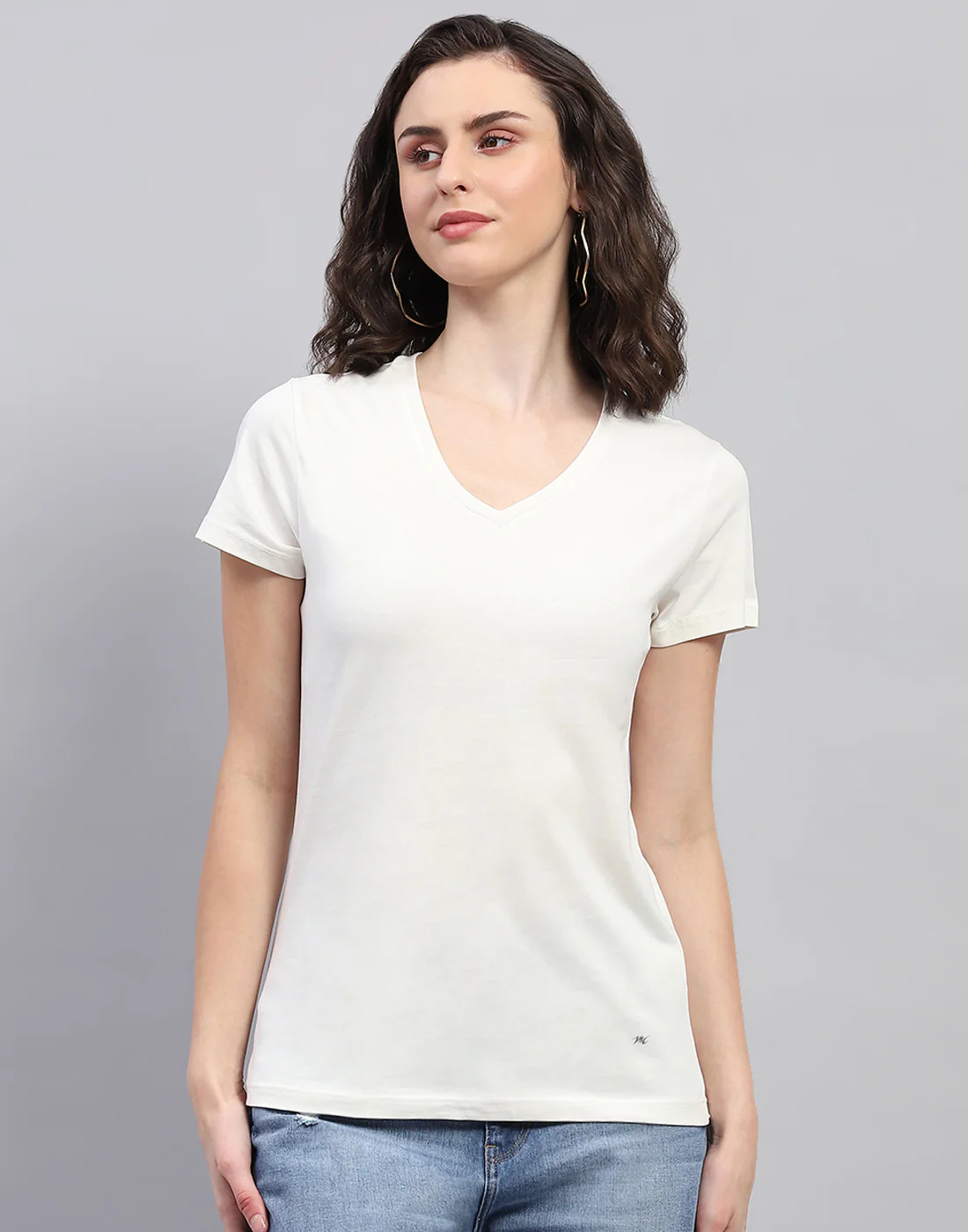 Women Off White & Pink Solid V Neck Half Sleeve Top (Pack of 2) - Image 7