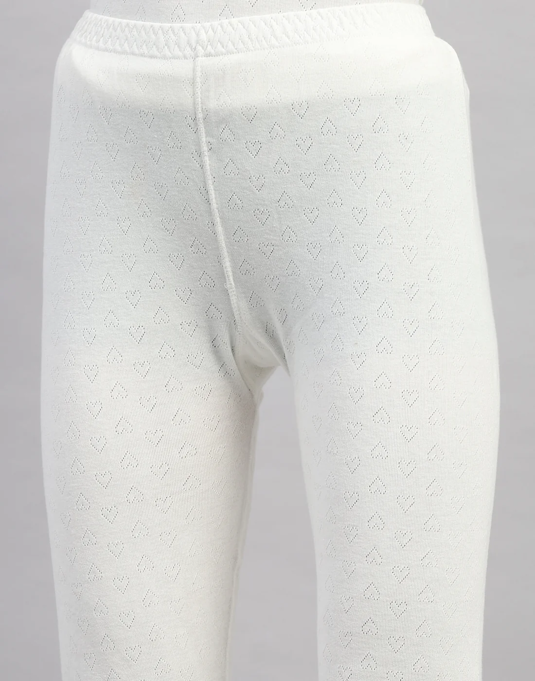 Women Off White Solid Regular Fit Thermal Lower - Image 6