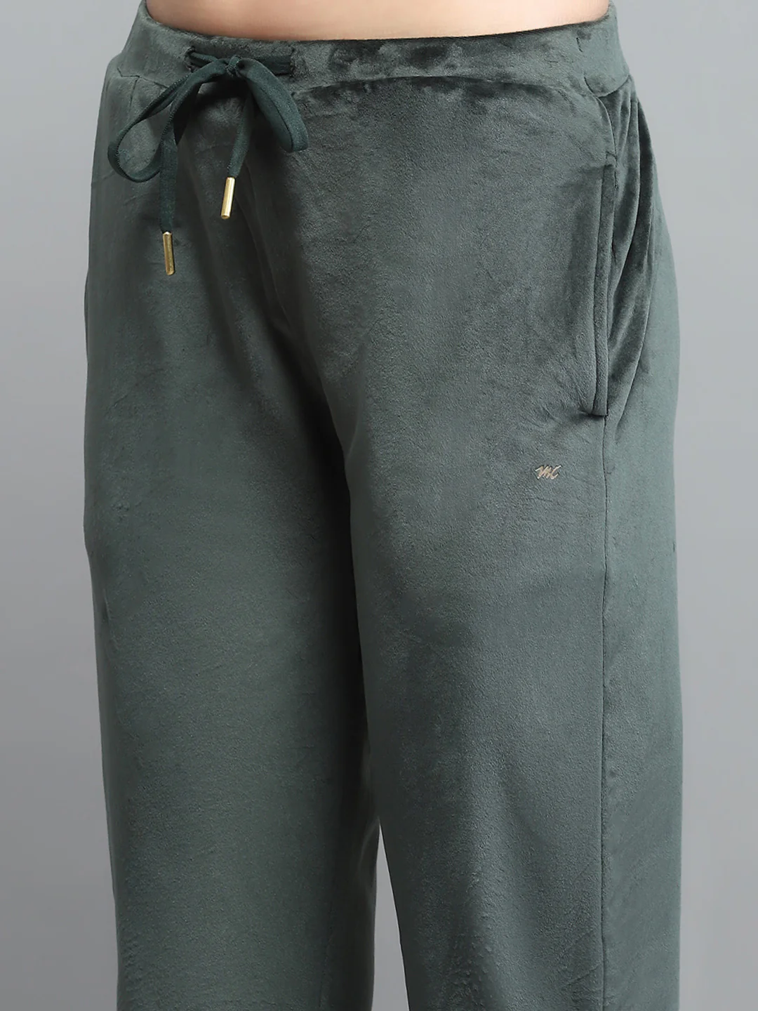 Women Olive Printed Hooded Full Sleeve Cords Set - Image 8