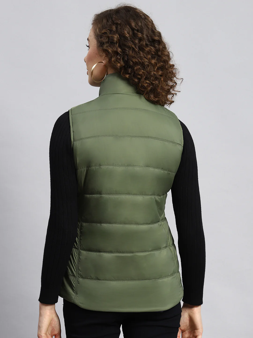 Women Olive Printed Jacket - Image 5