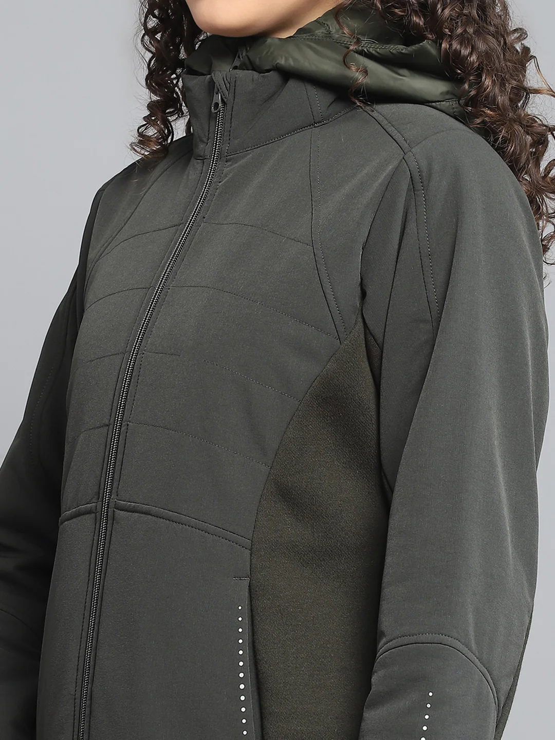 Rock.it Women Olive Solid Detachable Hood Full Sleeve Jacket - Image 7