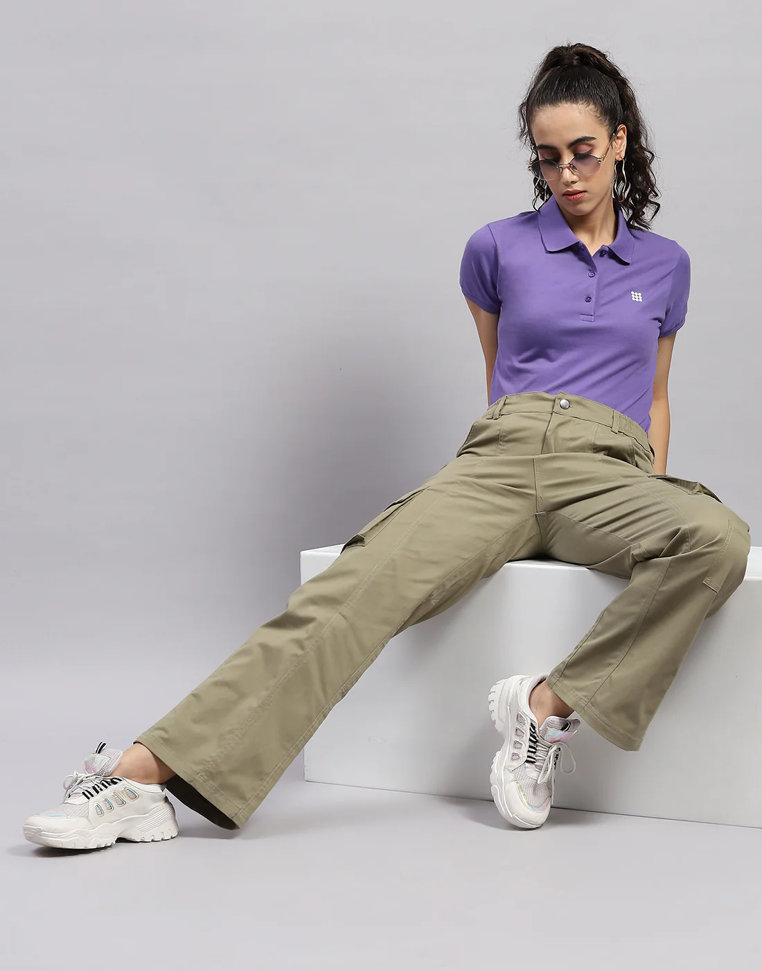 Rock.it Women Olive Solid Regular Fit Cargo - Image 3