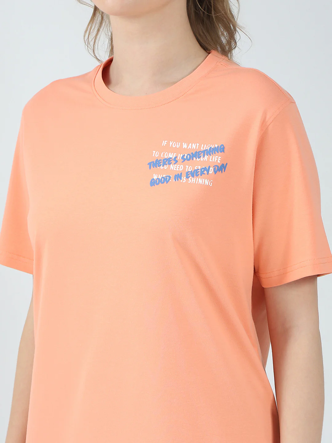 Rock.it Women Orange Printed Round Neck Half Sleeve Top - Image 7