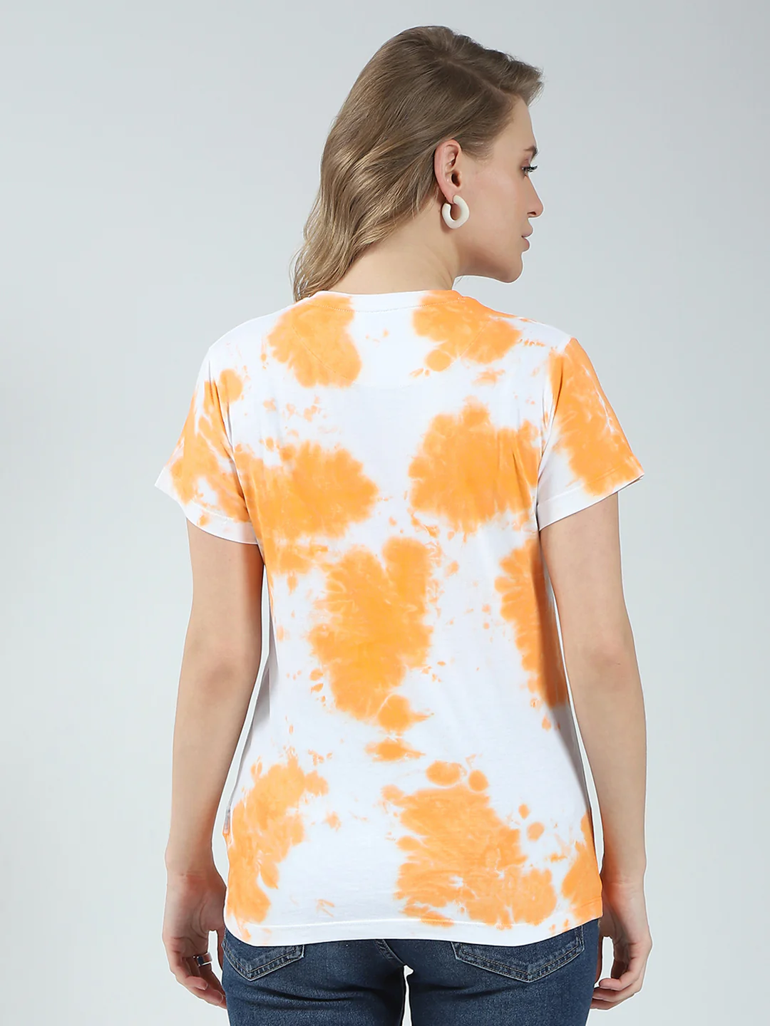 Rock.it Women Orange Printed Round Neck Half Sleeve Top - Image 5