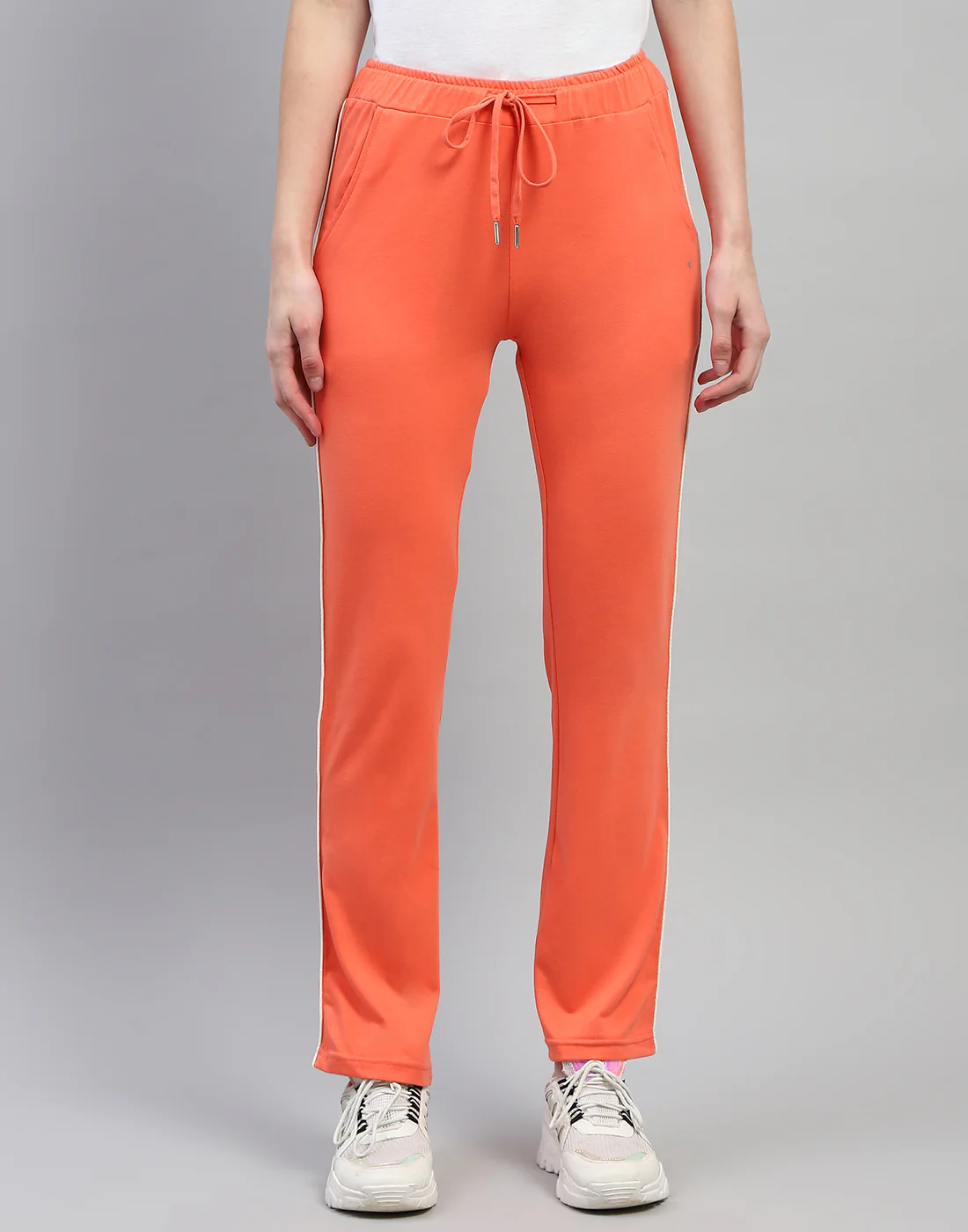 Women Orange Solid Regular Fit Lower - Image 3