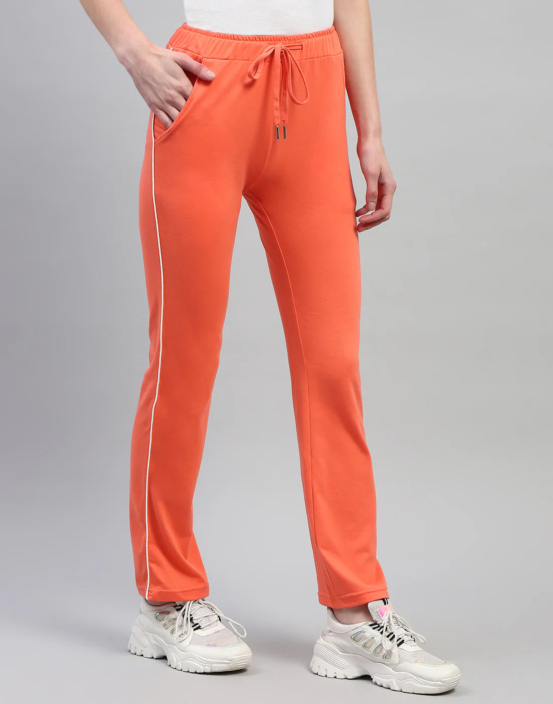 Women Orange Solid Regular Fit Lower - Image 5