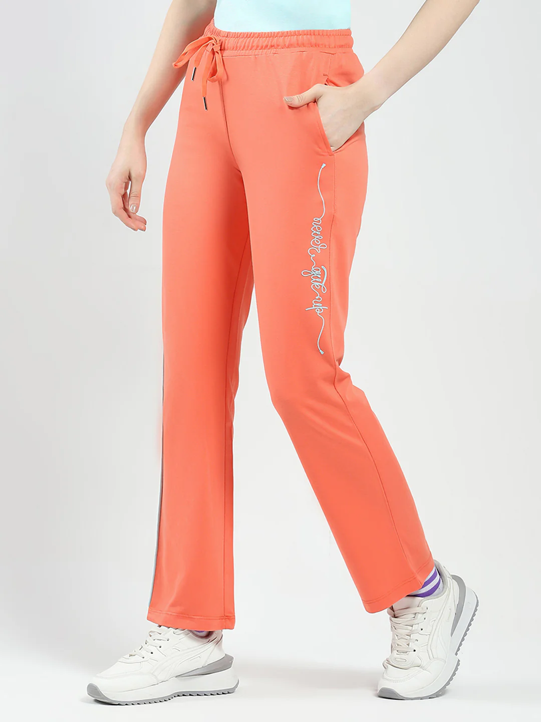 Women Orange Solid Regular Fit Lower - Image 4
