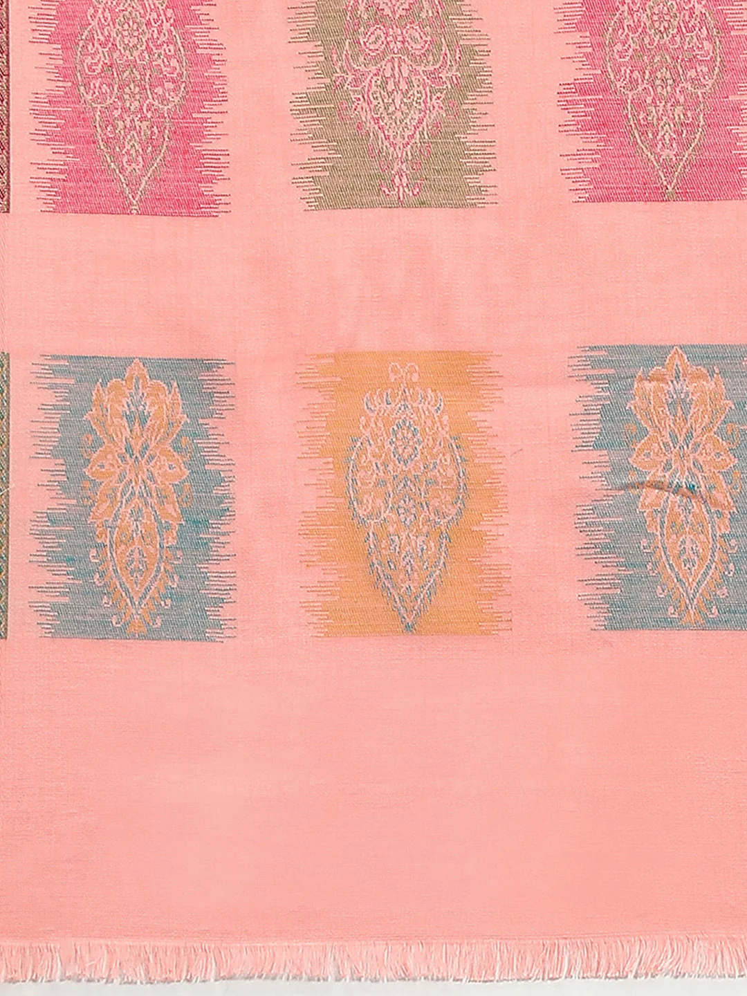 Women Peach Self Design Stole - Image 7
