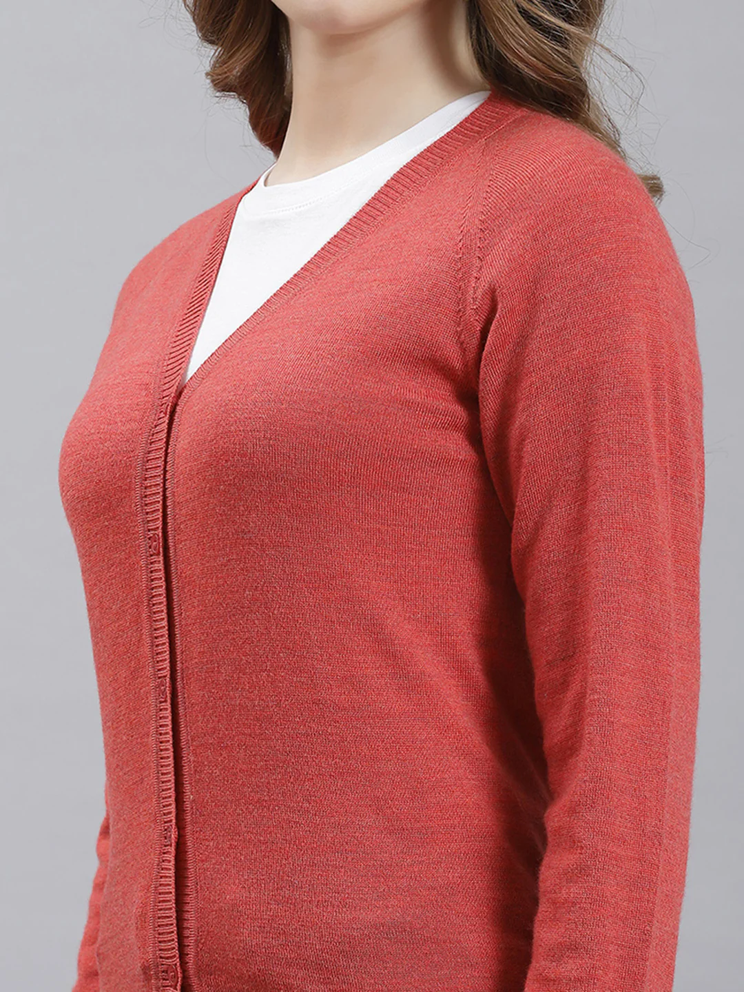 Women Peach Solid Cardigan - Image 6