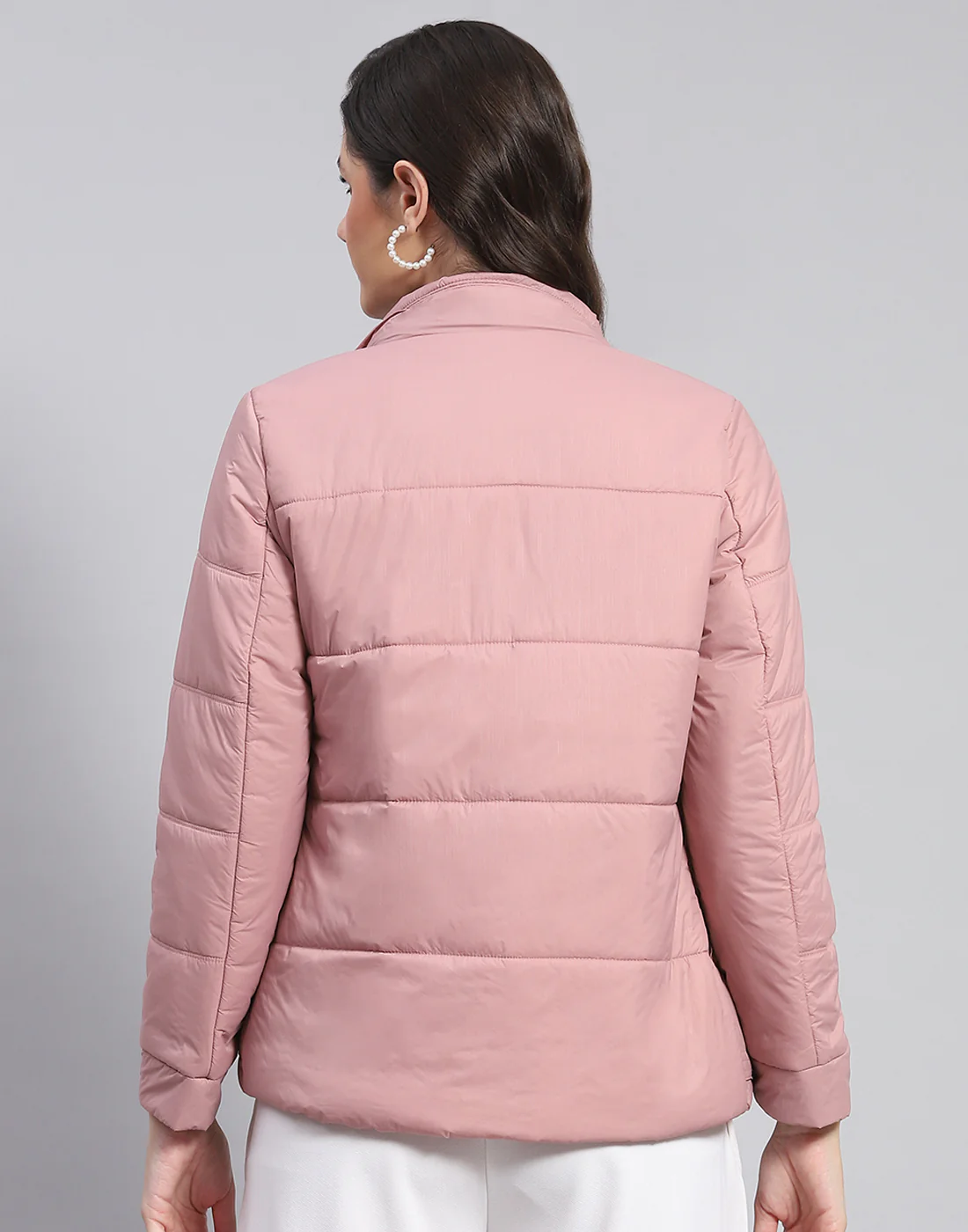 Women Peach Solid Hooded Full Sleeve Jacket - Image 7