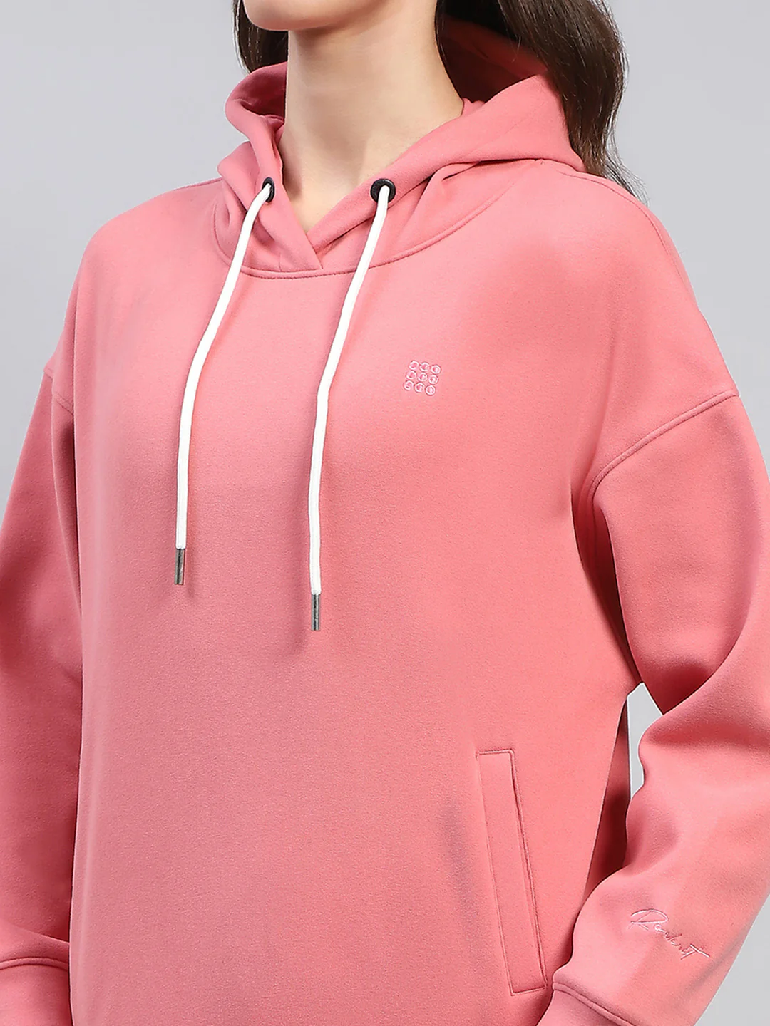 Rock.it Women Peach Solid Hooded Full Sleeve Tracksuit - Image 6