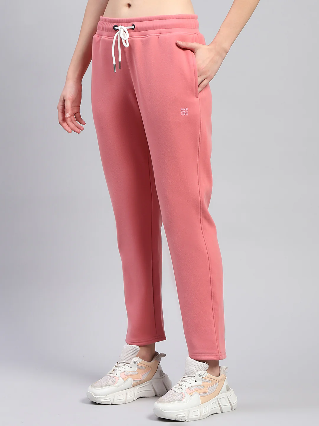 Rock.it Women Peach Solid Hooded Full Sleeve Tracksuit - Image 7