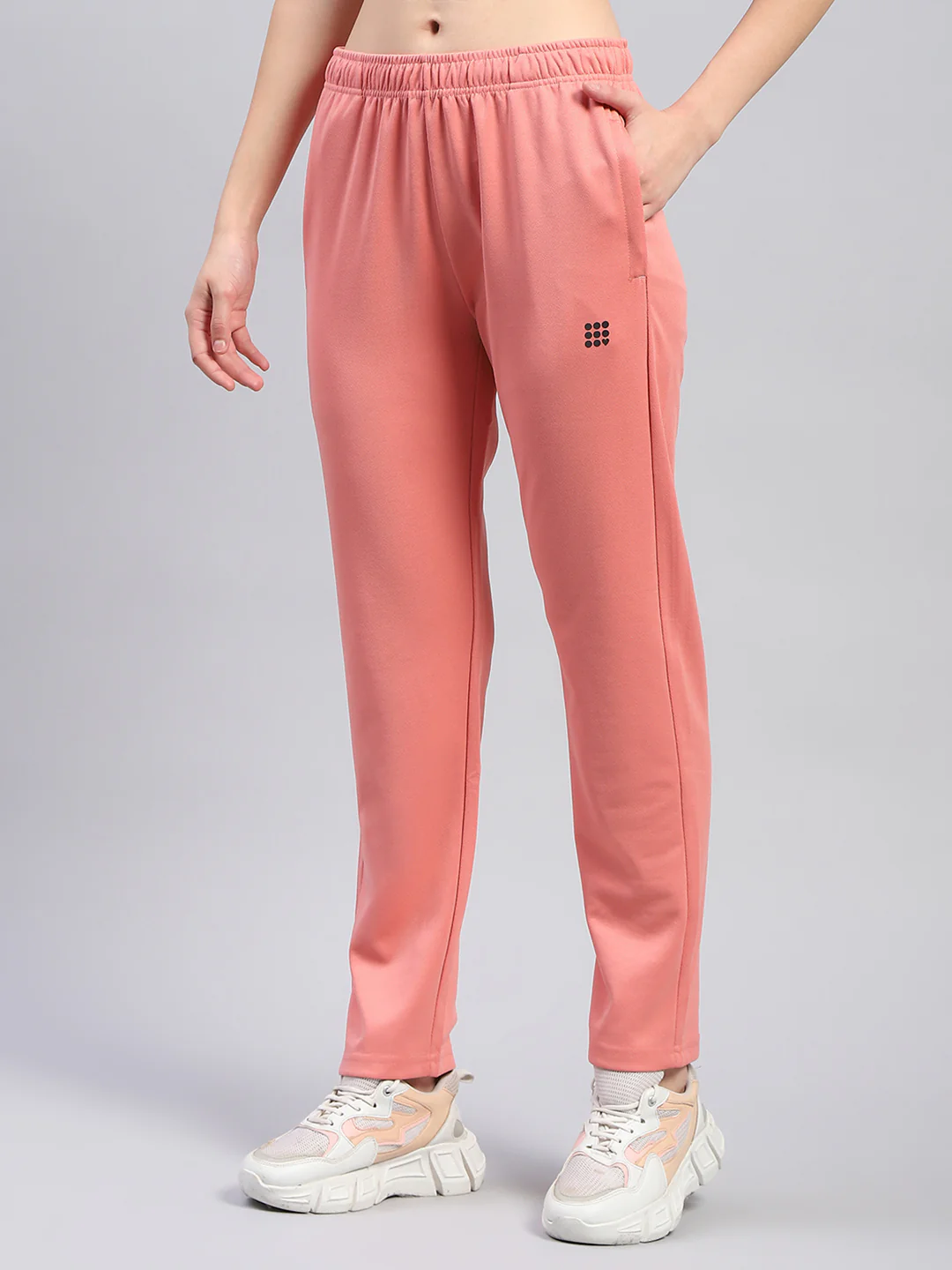 Rock.it Women Peach Solid Hooded Full Sleeve Tracksuit - Image 7