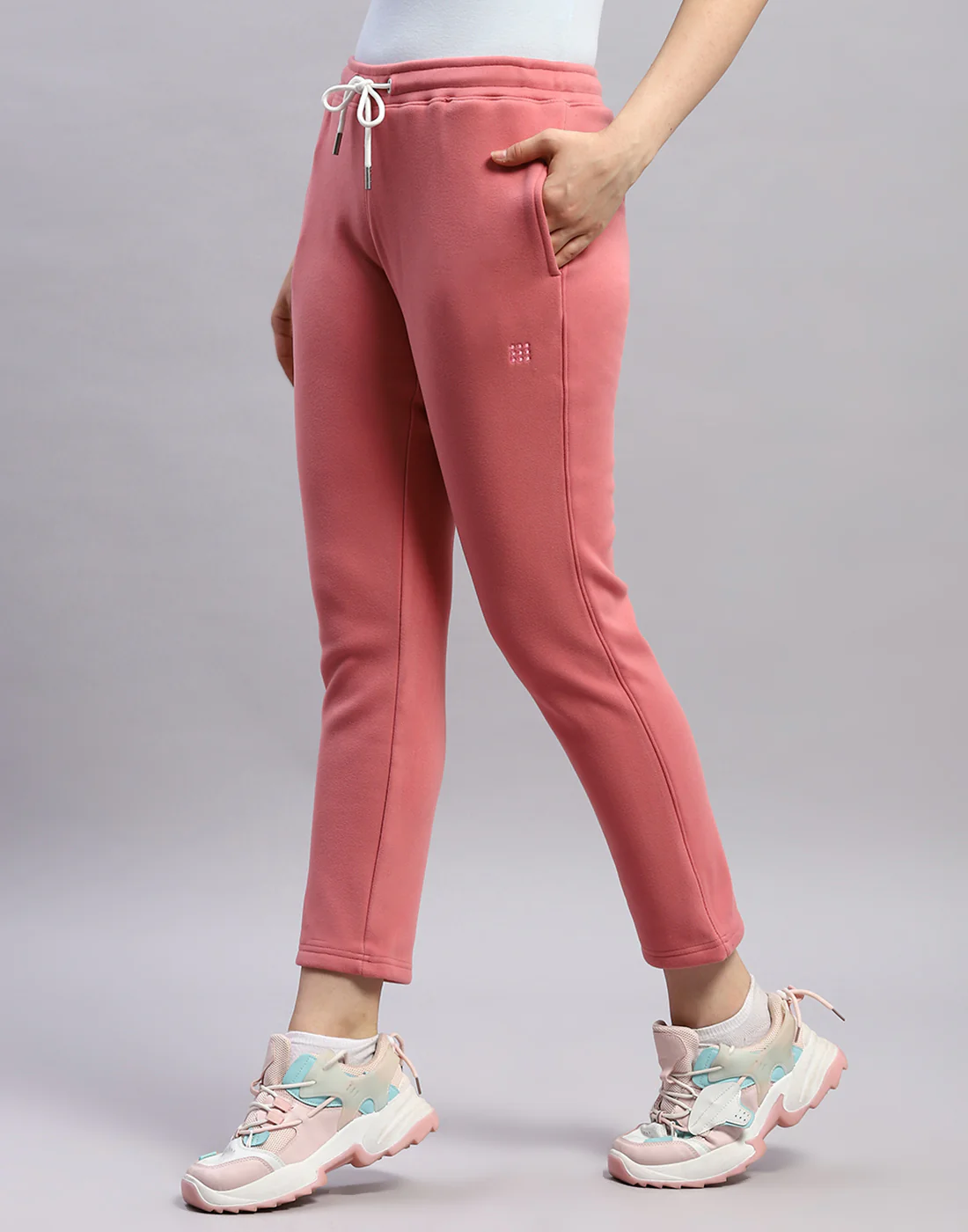Rock.it Women Peach Solid Regular Fit Winter Trackpant - Image 3