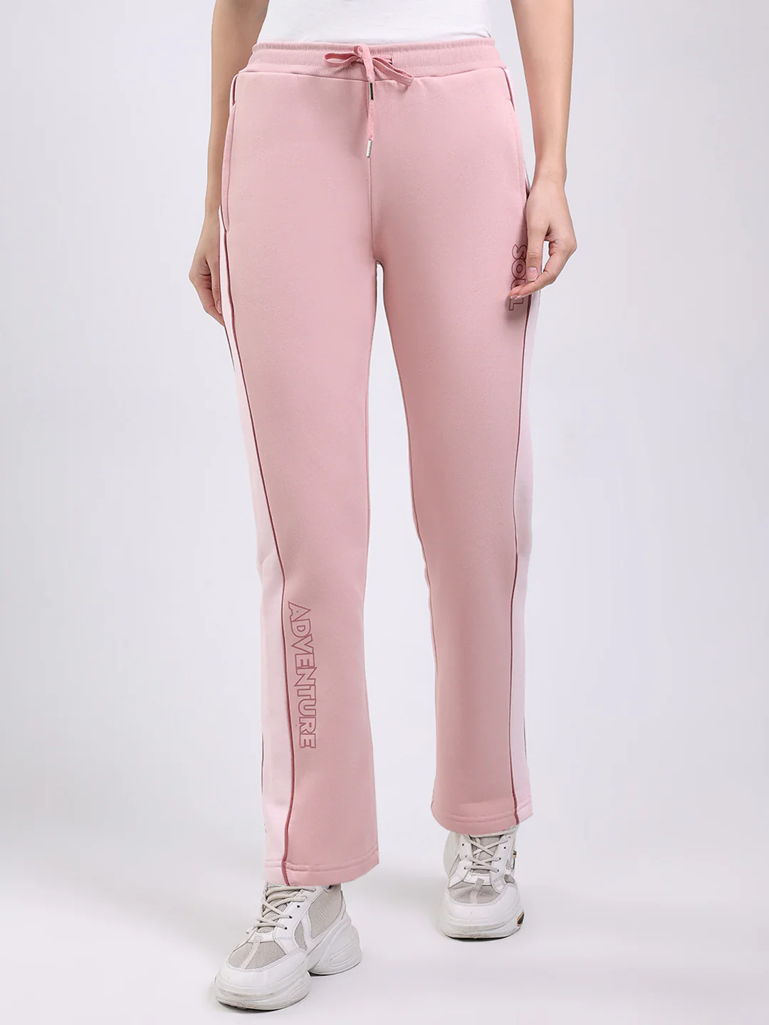 Women Peach Solid Regular Fit Winter Lower