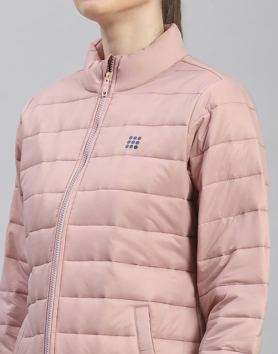 Rock.it Women Peach Solid Stand Collar Full Sleeve Jacket - Image 7