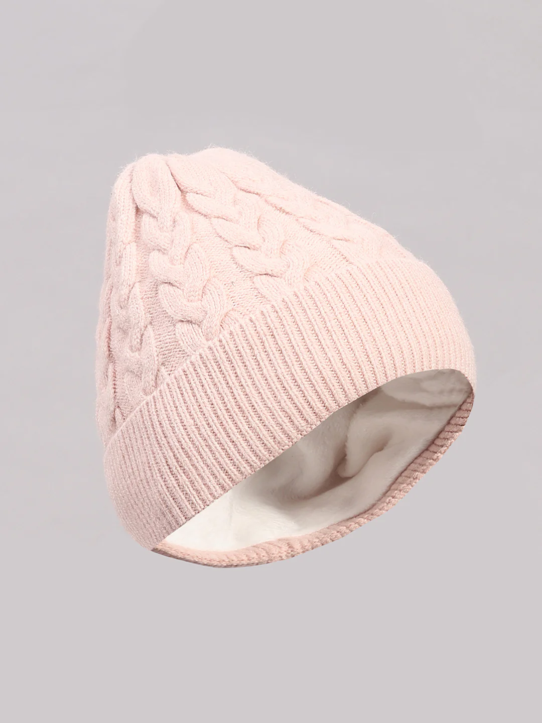 Women Pink Printed Blend Wool Cap - Image 2