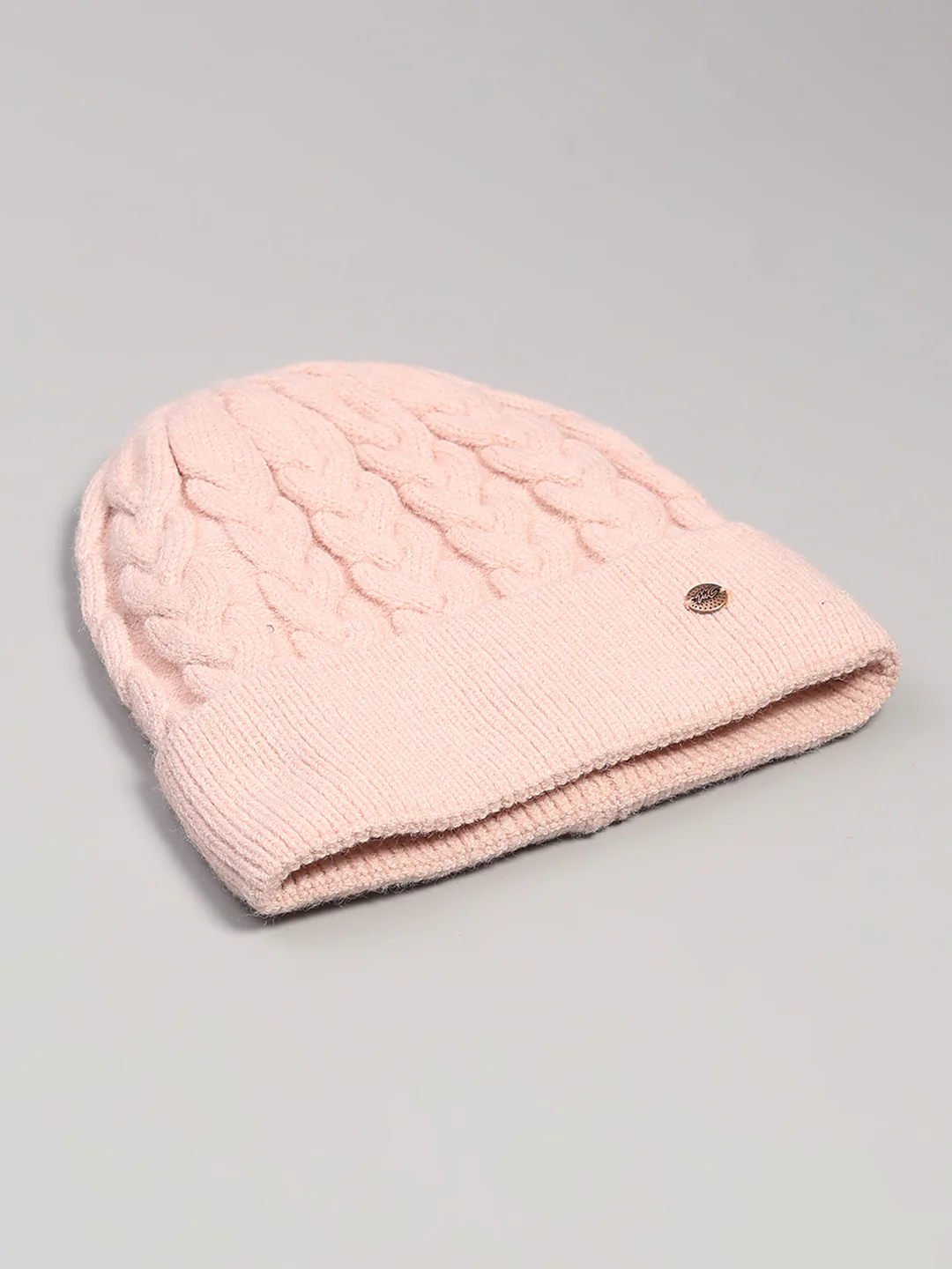 Women Pink Printed Blend Wool Cap - Image 6