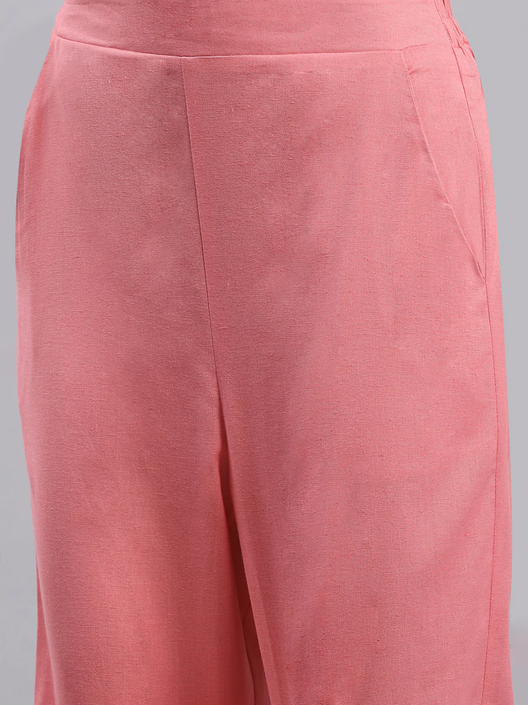 Women Pink Printed Collar 3/4 Sleeve Cords Set - Image 7