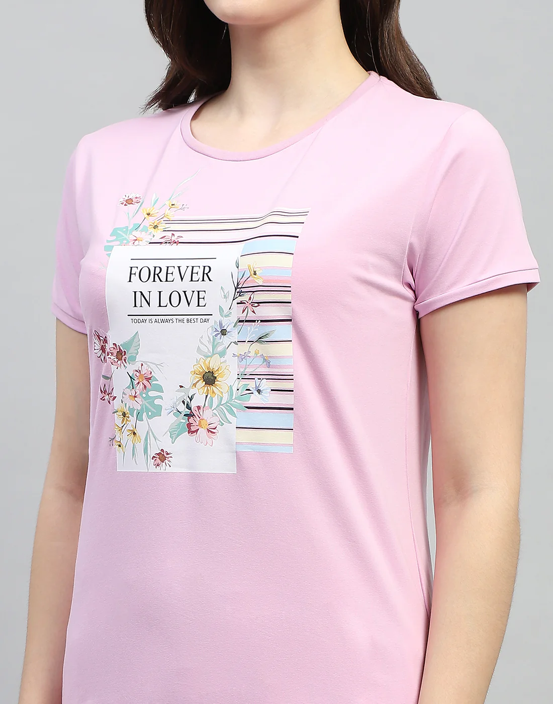 Women Pink Printed Round Neck Half Sleeve Combo 3Pc Set - Image 13