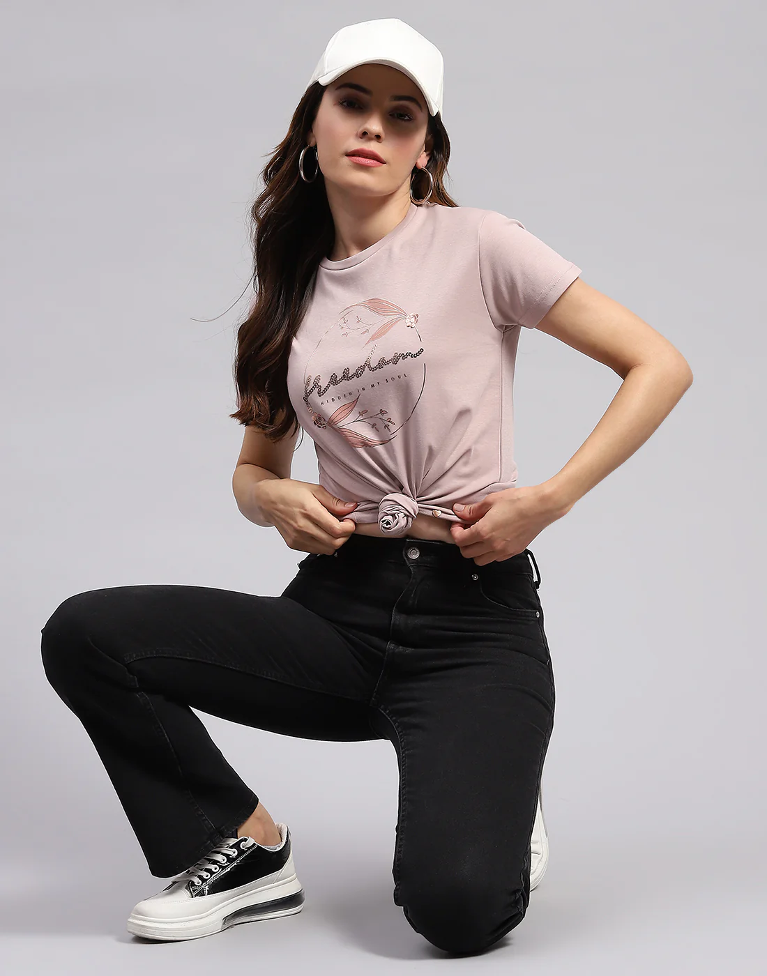 Women Pink Printed Round Neck Half Sleeve Top - Image 3