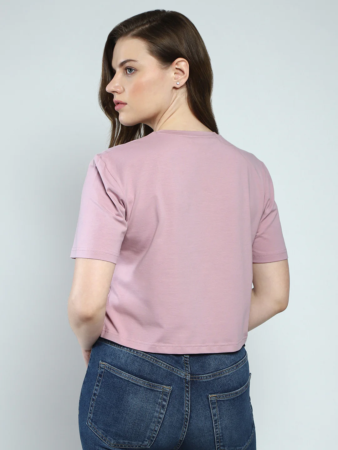 Women Pink Printed Round Neck Half Sleeve Top - Image 5