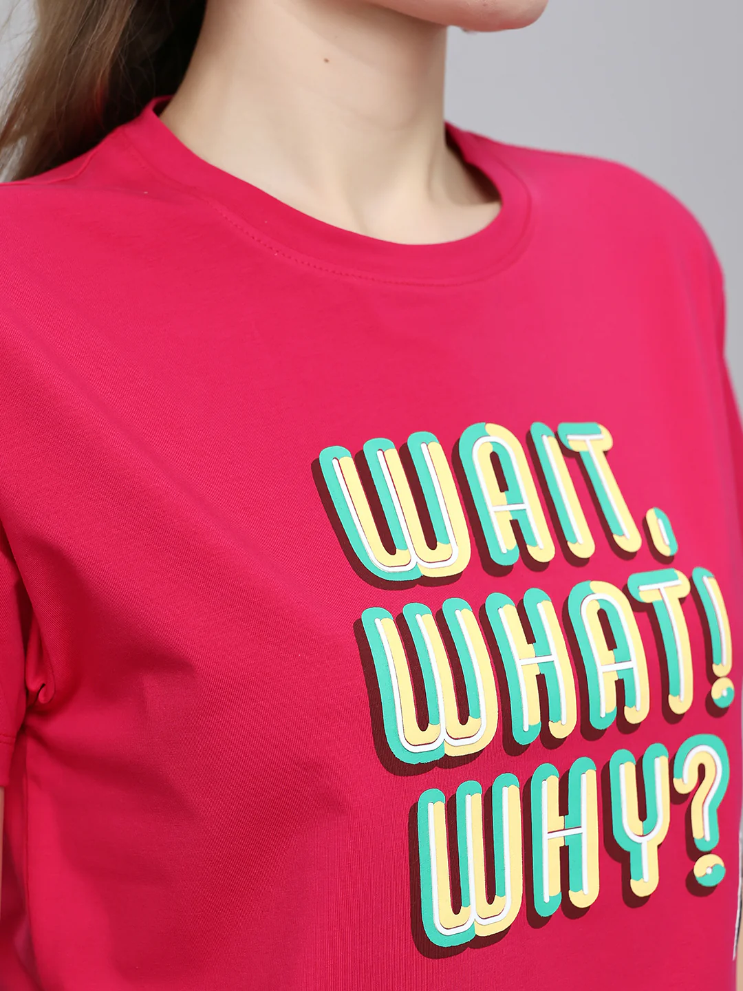 Women Pink Printed Round Neck Half Sleeve Top - Image 5