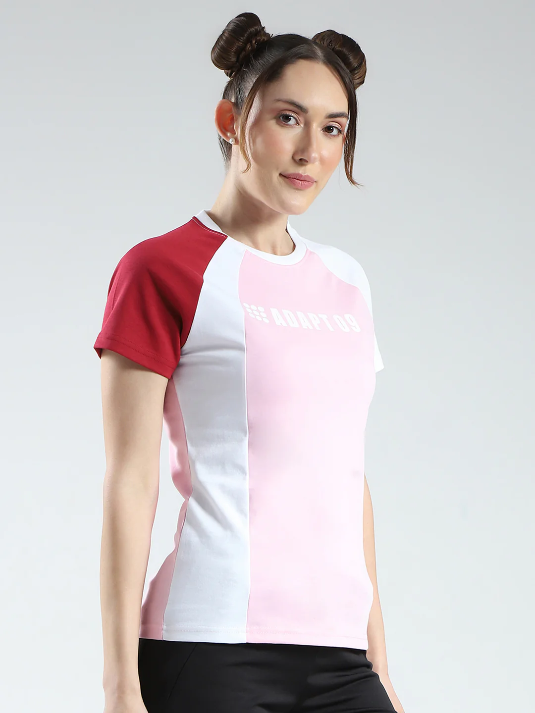 Rock.it Women Pink Printed Round Neck Half Sleeve Top - Image 4