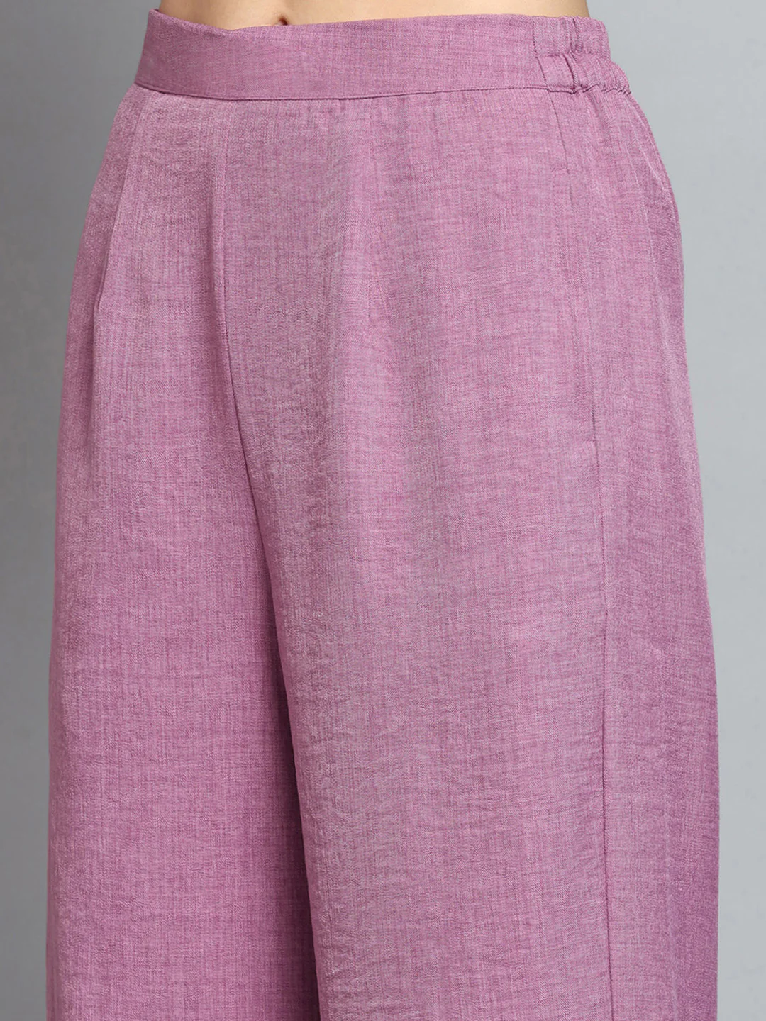 Women Pink Self Design Collar 3/4th Sleeve Cords Set - Image 8