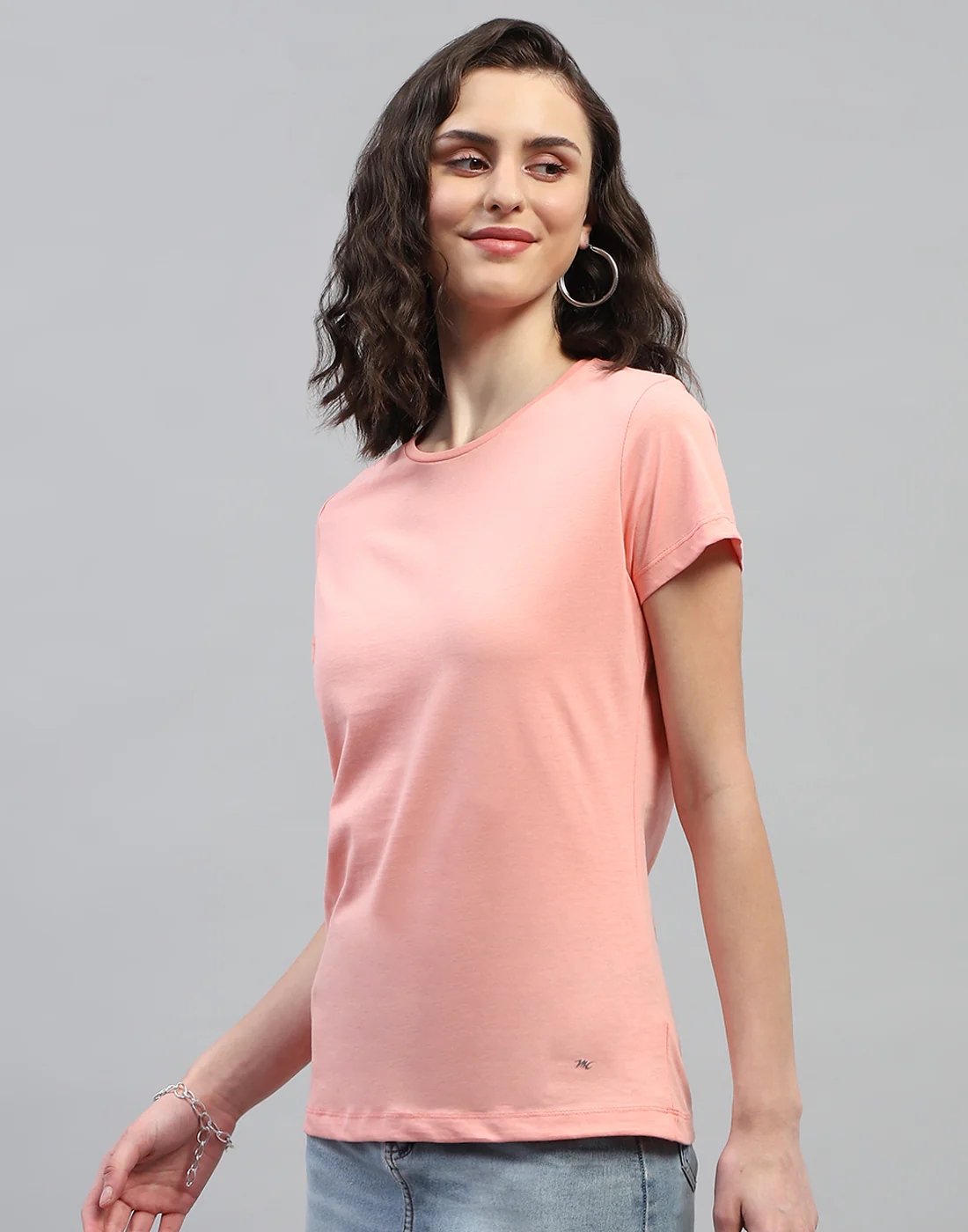 Women Pink & Sky Blue Solid Round Neck Half Sleeve Top (Pack of 2) - Image 5