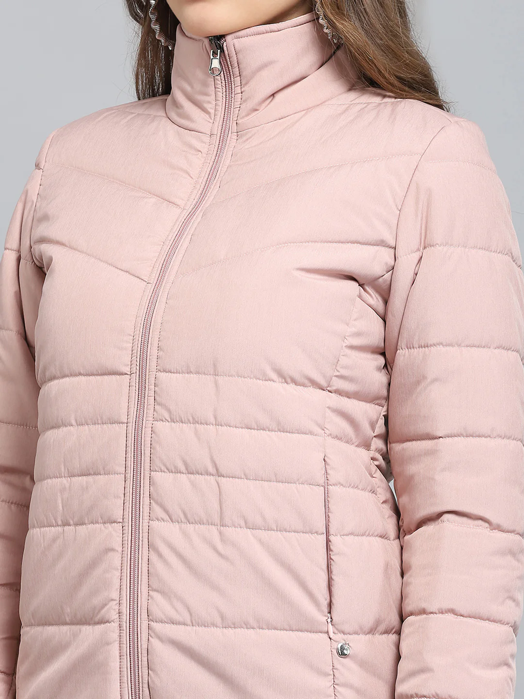 Women Pink Solid Collar Full Sleeve Reversible Jacket - Image 9