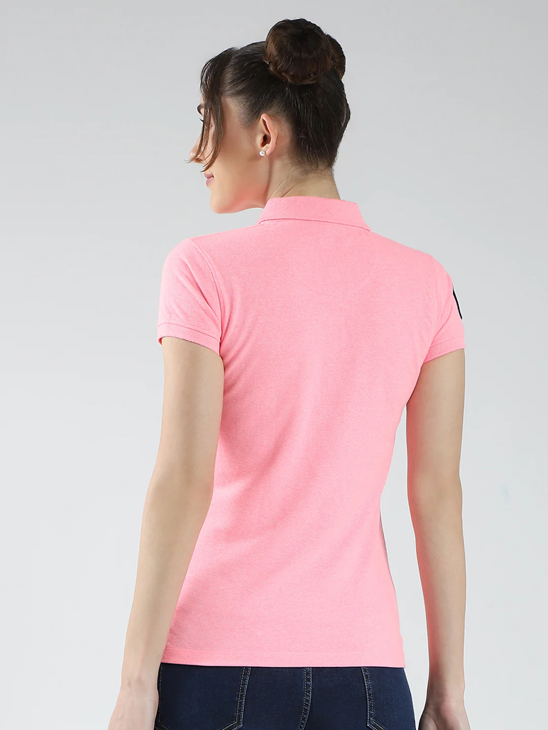 Rock.it Women Pink Solid Collar Half Sleeve T-Shirt - Image 5