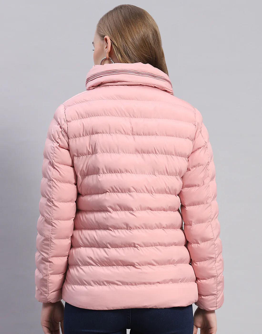 Women Pink Solid H Neck Full Sleeve Jacket - Image 5