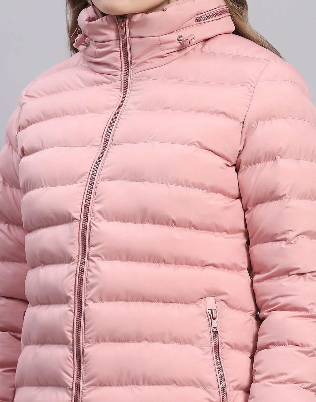 Women Pink Solid H Neck Full Sleeve Jacket - Image 6