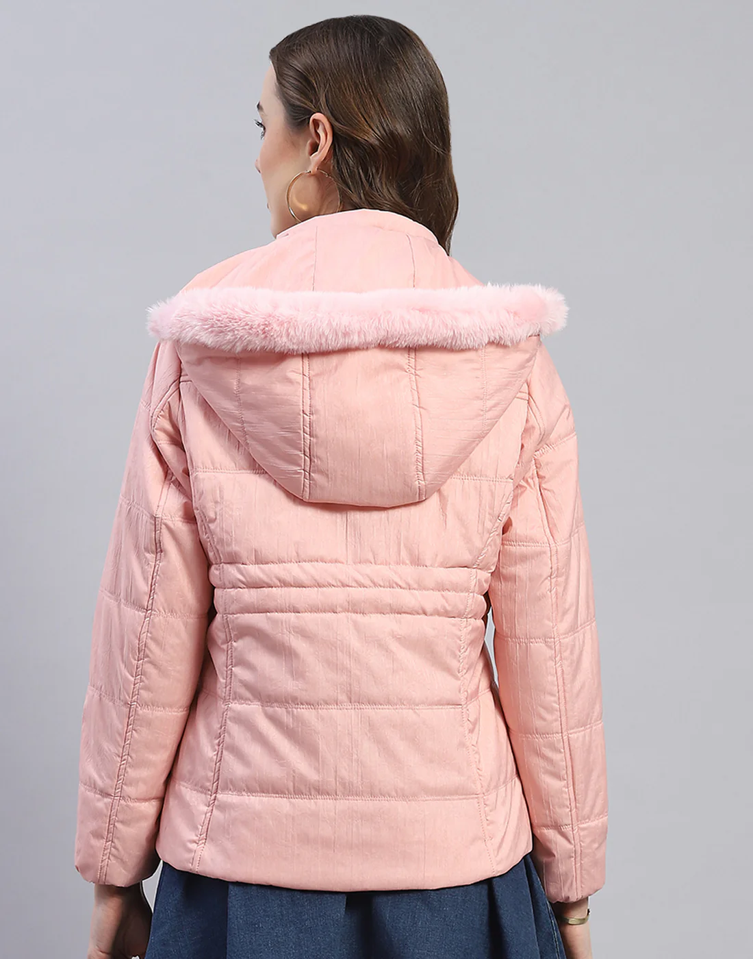Women Pink Solid Hooded Full Sleeve Jacket - Image 5