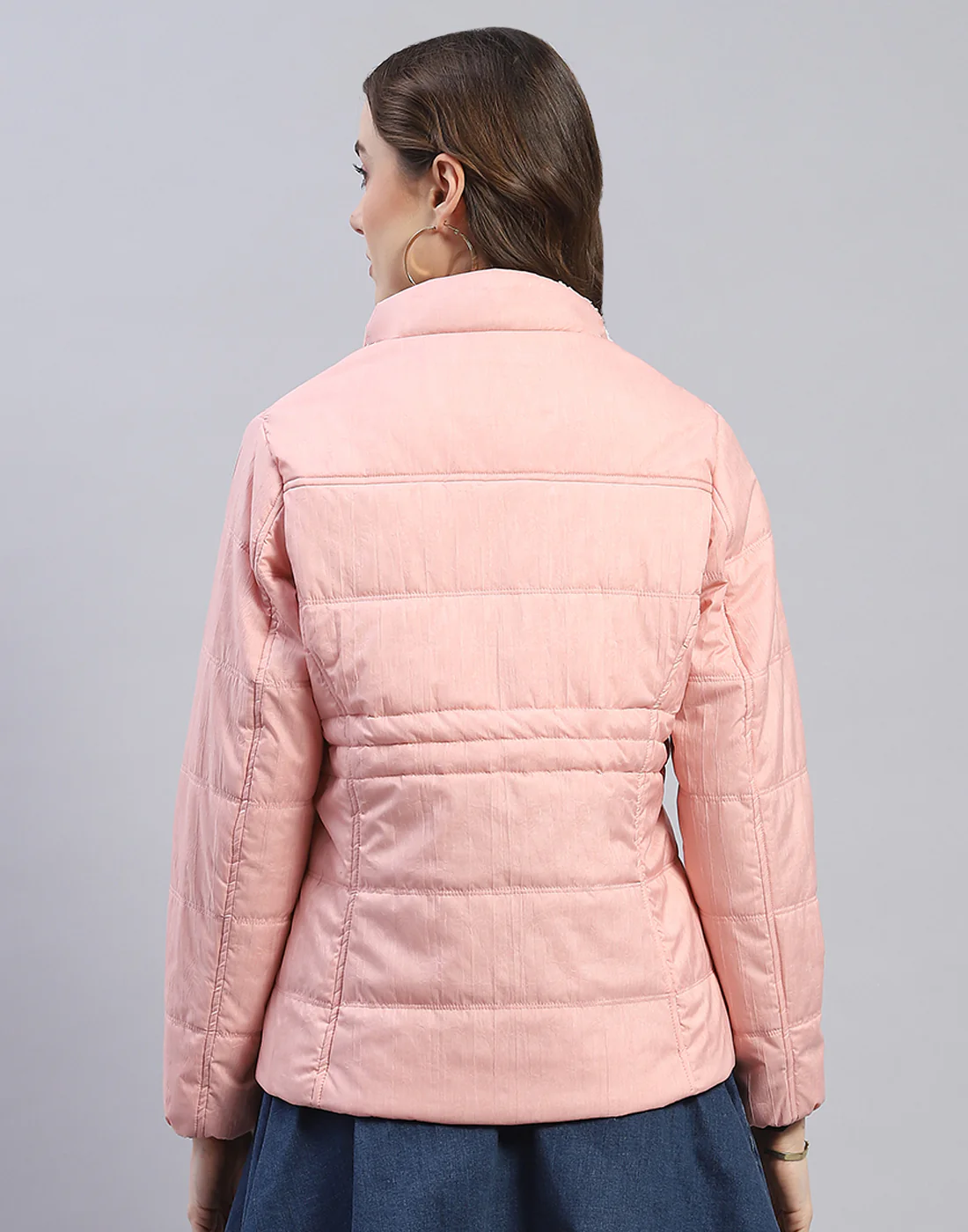 Women Pink Solid Hooded Full Sleeve Jacket - Image 6