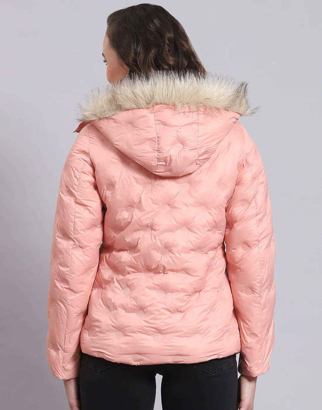 Women Pink Solid Hooded Full Sleeve Jacket - Image 6