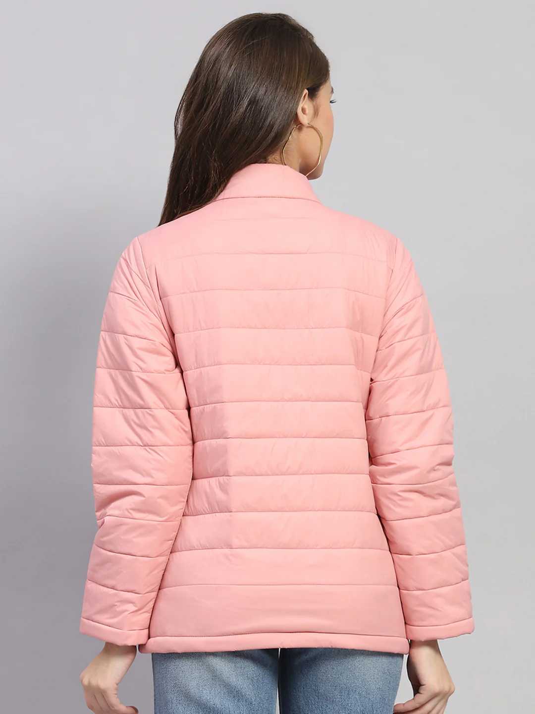 Rock.it Women Pink Solid Mock Neck Full Sleeve Jacket - Image 5
