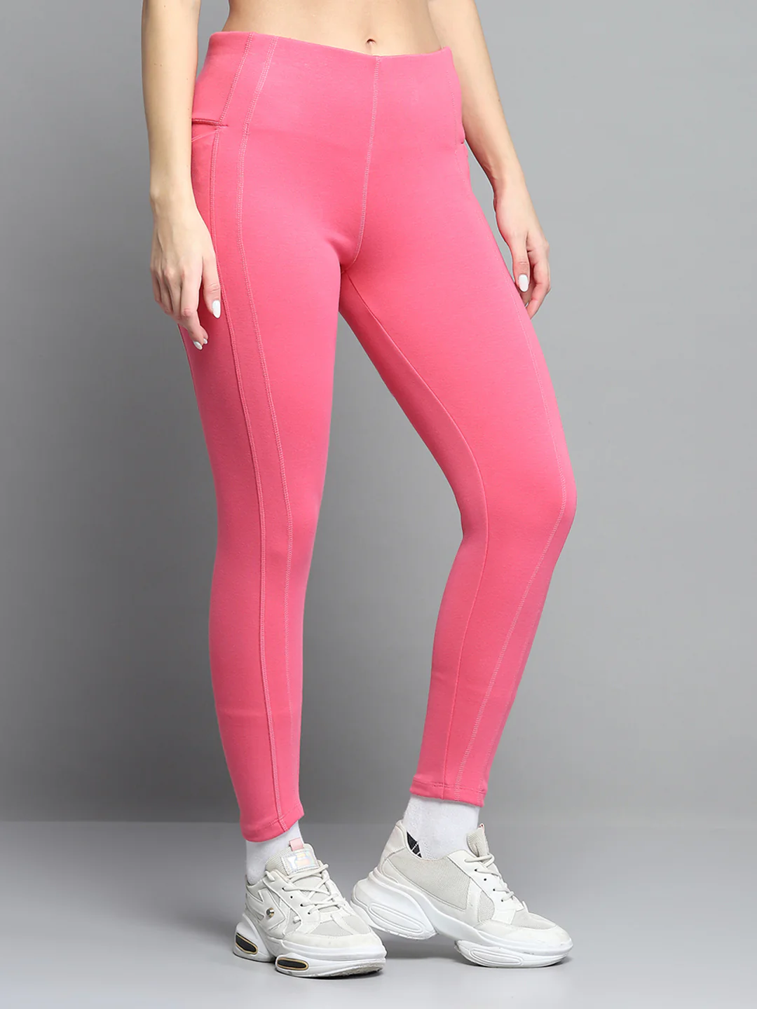 Rock.it Women Pink Solid Regular Fit legging - Image 4